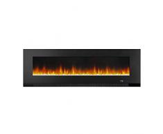 AmazonBasics - Caminetto elettrico a LED da parete da 152 cm, multicolore, 3D, con telecomando, 1350 W