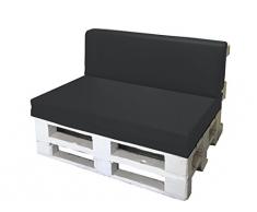 SET CUSCINI PER DIVANI PALLET BANCALI Seduta 120x80x15 cm + Schienale 120x39x11-19 cm - Ecopelle IDROREPELLENTE GRIGIO