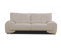 MEUBLO divano fisso 3 posti ecopelle 230 x 100 x 90 cm ufficio Florida Lux, Similpelle, beige, 3 posti