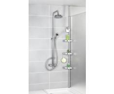 Wenko 22124100 Premium - Mensola telescopica ad angolo per doccia, alluminio/plastica, lucida, 60,0 X 20,5 X 7,7 cm