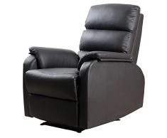 homcom Poltrona Relax Reclinabile Manuale Similpelle 75 × 92 × 99cm Marrone