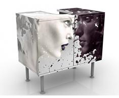 lavabo mobiletto regolabile Mobile per lavabo design Fish In The Blue 60x55x35cm mobile da bagno basso Larghezza: 60cm lavandino mobiletto da lavandino mobiletto da lavabo bagno bagnetto