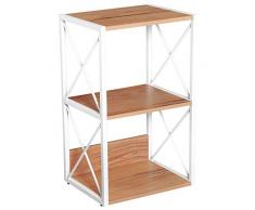 homcom Mobiletto Scaffale per Soggiorno Cucina, Bagno 3 Ripiani Salvaspazio Legno 40x35x72.5cm