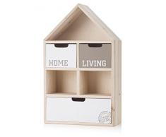 Mensola Casina 'Home&Living' in Legno 3 Cassetti 25X10X41 cm Variante unica