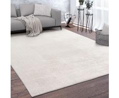Paco Home Morbido Tappeto a Pelo Corto per Soggiorno, soffice, Lavabile, in Beige, Dimensione:140x200 cm