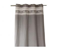 Tenda ricamata in cotone INGRID con occhielli di Soleil dOcre