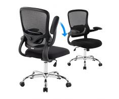 Ximstar Sedia da Ufficio Ergonomica, Sedia de Scrivania con Supporto Lombare, Poltrona da Ufficio Girevole a 360° con 3D Braccioli, Rotelle Silenziosa, Altezza Regolabile Carico Massimo. 150 kg, Nero