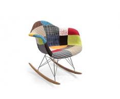 Sedia poltrona a dondoloin tessuto patchwork gambe in legno 69 * 69 CM HYA-811036