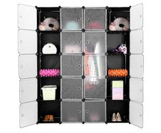 LANGRIA 20-cubo Scarpiera Armadio Armadietto Guardaroba Scaffale Cubi Mobiletto Modulare Modello Riccio