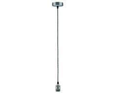 Paulmann 50322, lampadario a sospensione vintage con portalampada E27, grigio/nichel, spazzolato