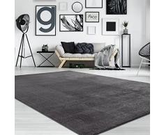 Tappeto per soggiorno Unicolore Lavabile Morbido pelo corto morbido, Dimensione:140x200 cm, Colore:Antracite