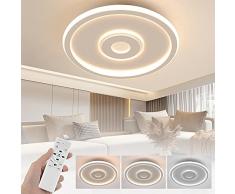Wayrank Lampada Led Soffitto Dimmerabile, Plafoniera Led con Telecomando, Lampadario Moderno per Camere da Letto Soggiorno, 3000K-6000K, 30W, Il giro
