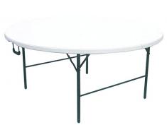 CILVANI SRL TAVOLO TAVOLINO ROTONDO PIEGHEVOLE XL RICHIUDIBILE RESINA HDPE BIANCO 153XH74 cm