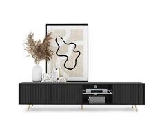 Selsey Mobile Basso per TV, Nero, 175 cm