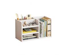 Scaffale per libri Scaffale da scrivania a tre livelli Scaffale per libri piccolo Scaffale per CD Scaffale per libri piccolo 9,84 pollici di altezza (bianco) Libreria Libreria autoportante (dimension