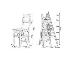 Sedie per cucina e sala da pranzo | Mensola pieghevole | Sgabello 4 Step in legno per adulto | Mensola di esposizione Supporto per vasca da bagno