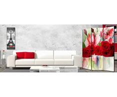 Lupia Separè bifacciale Artistico Divisorio Telaio 3 Ante con Stampa su Tela Moderno 176x3.2x135.6 cm