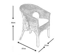 Poltrona marrone in rattan finitura anticato, 57 x 57 x 80 cm