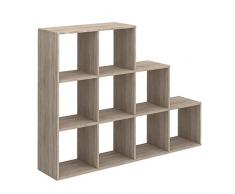 Vicco Scaffale a scala Divisorio Libreria 9 scomparti sonoma Scaffale a gradini Scaffale a gradini