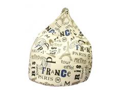 13Casa - Parigi A1 - Poltrona sacco. Dim: 70x70x110 h cm. Col: Fantasia. Mat: Poliestere.