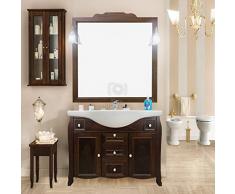 Shop Chic Mobile Bagno 105 cm Marrone Noce Scuro Arte povera con Ante e cassetti