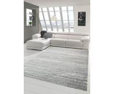 Traum Tappeto di Design e Tappeto Moderno Tappeto Mucchio Basso Uni Design Grigio Größe 80x150 cm