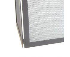 MONZA-PARASCINTILLE ANGOLARE IN FERRO BATTUTO PER CAMINO CM 50X30X37