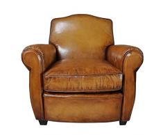 Antic Line - Poltrona in pelle con baffi vintage, 83 x 75 x 81 cm