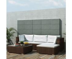 Hommdiy Divano da Esterno Set 14 pz in Polirattan Marrone Sofa Giardino Patio