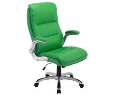 CLP Sedia Ufficio XXL Villach In Similpelle I Poltrona Studio Con Braccioli Reclinabili I Poltrona Ergonomica Regolabile, Colore:verde