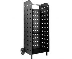 TecTake Carrello portalegna in legno caminetto camino stufa porta legna da ardere