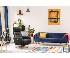 Scandico Poltrona Relax, Pelle Sintetica, Nero, One Fits all
