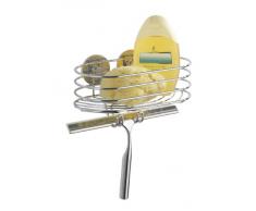 Wenko 18916100 Turbo-Loc Mensola con Tergidoccia, Fissaggio Senza Trapano, Acciaio, 13,5 x 27,5 x 24 cm, Cromo