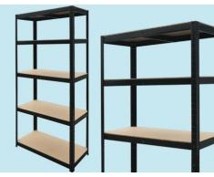 SCAFFALE IN ACCIAIO VERNICIATO 5 PIANI 90X40XH180 BRIXO BLACK 150