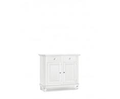 Mar.c.a. Design - Credenza Soggiorno, Legno di Pioppo Color Noce Scuro, Credenza Arte Povera, Mobile Soggiorno con 2 Porte Made in Italy - Mis. 103x43x96h