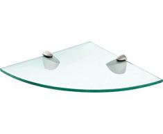 IB-Style - Mensola in Vetro | 20 variazioni | Angolo Mensola - 250 x 250 x 8 mm Satinato + Clips Bano Rosso