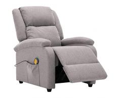Festnight Poltrona Massaggiante Relax Reclinabile con Poggiapiedi in Tessuto,Poltrona da TV,Poltrona Rclinabile,Poltrona da Salotto,Poltrona in Tessuto,Poltrona Relax,Poltrona con Poggiapiedi