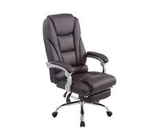 CLP Sedia Ufficio Pacific In Similpelle I Poltrona Studio Carico Max 150 KG I Sedia Pc Imbottita E Regolabile, Colore:marrone