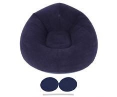 Nivvity Divano Gonfiabile, 43,3x43,3x31,5 Pollici Poltrona Gonfiabile Singola sferica Ultra Morbida per dormitorio da Viaggio allaperto Campeggio Picnic Blu