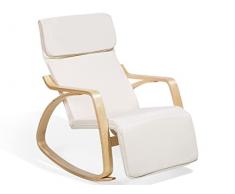 Beliani Sedia poltrona a dondolo con cuscino beige Weston