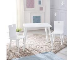 roba Set tavolo, 2 sedie per bambini, In legno laccato, Bianco