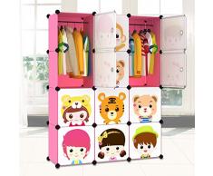 Facile plastica guardaroba facile combinazione di resina verde DIY guardaroba armadio armadio per bambini