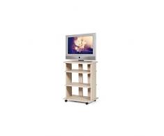 WEBMARKETPOINT Carrello Porta TV Olmo 3 Ripiani C/rotelle Cm 60x45xh 81