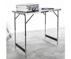 Spetebo Haushalt International Table - Tavolino pieghevole e regolabile da campeggio, 100 x 60 x 73-94 cm