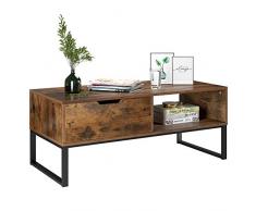 Homfa Mobile Porta TV Tavolino Moderno con 1 Cassetto Tavolino Rettangolare Mobile TV con Scomparti Mobile TV con Cassetti Stile Moderno Marrone 106נ48נ43 cm