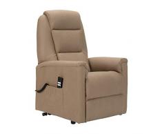 POLTRONE ITALIA - Rebecca detraibile 19% Poltrona meccanica VERTICAL 2 motori alzapersona elettrica elevabile reclinabile relax letto - scegli accessori - Cammello tessuto effetto pelle