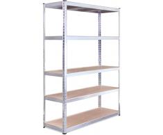 Scaffalature PER Garage - 180 x 120 x 40cm - Scaffalature per Carichi Pesanti - Scaffali di Stoccaggio - 5 Scaffalature - Acciaio Elettrozincato - 5 Ripiani - 875KG di Capacità (175KG Per Ripiano)