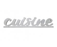 Scritta CUISINE in fibra di legno stabile con base Decorazione cucina da appoggio 3d intagliata in stile moderno shabby country sagomata 46x10cm per cappa, mensola, tavolo, mobile