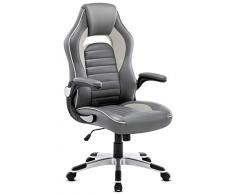 IntimaTe WM Heart Sedia Ufficio con rotelle, Bracciolo Regolabile Inclinazione Schienale Alto di Pelle Poltrona da Ufficio Ergonomica Moderno Grigio