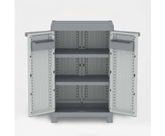 Terry Xl Vertical 110R UW Armadio Basso in Plastica a 2 Ante, Grigio, 70 x 43.8 x 110 cm